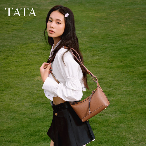TATA他她休闲气质小方包女包包牛皮单肩包斜挎包秋季新款X3421AX5 - 图1