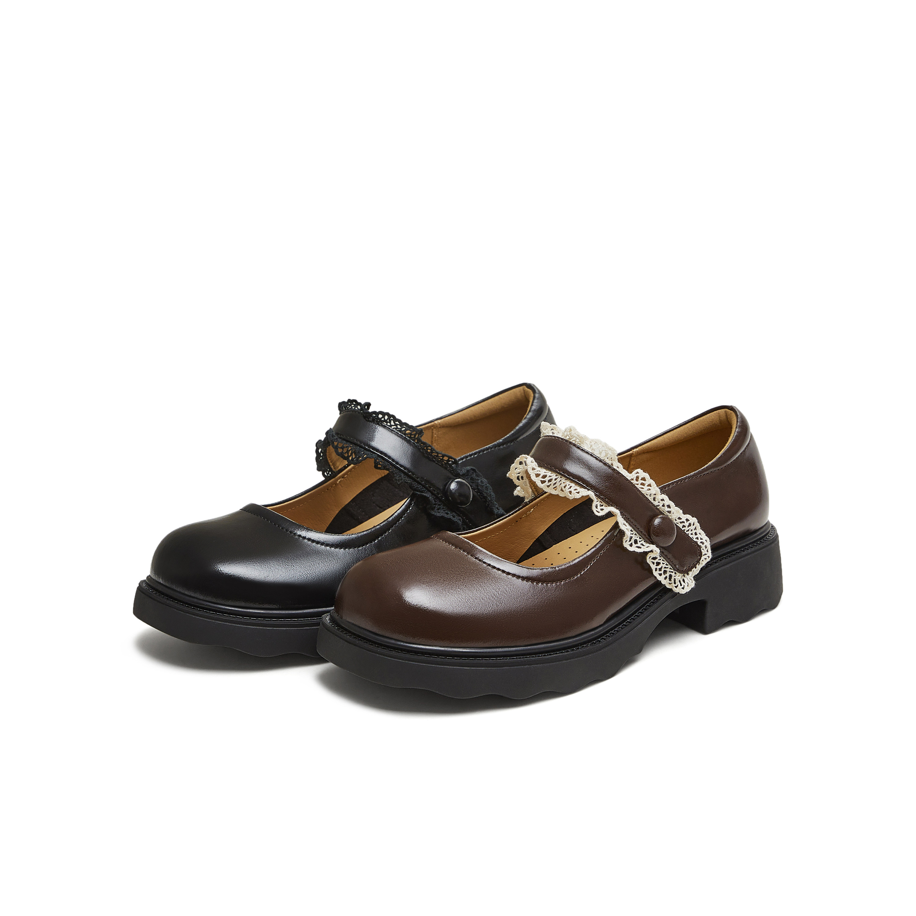 天美意2025秋新款复古百搭厚底潮流休闲纯色女玛丽珍鞋KM095CA5,淘宝优惠券,粉丝福利购,淘宝优惠卷