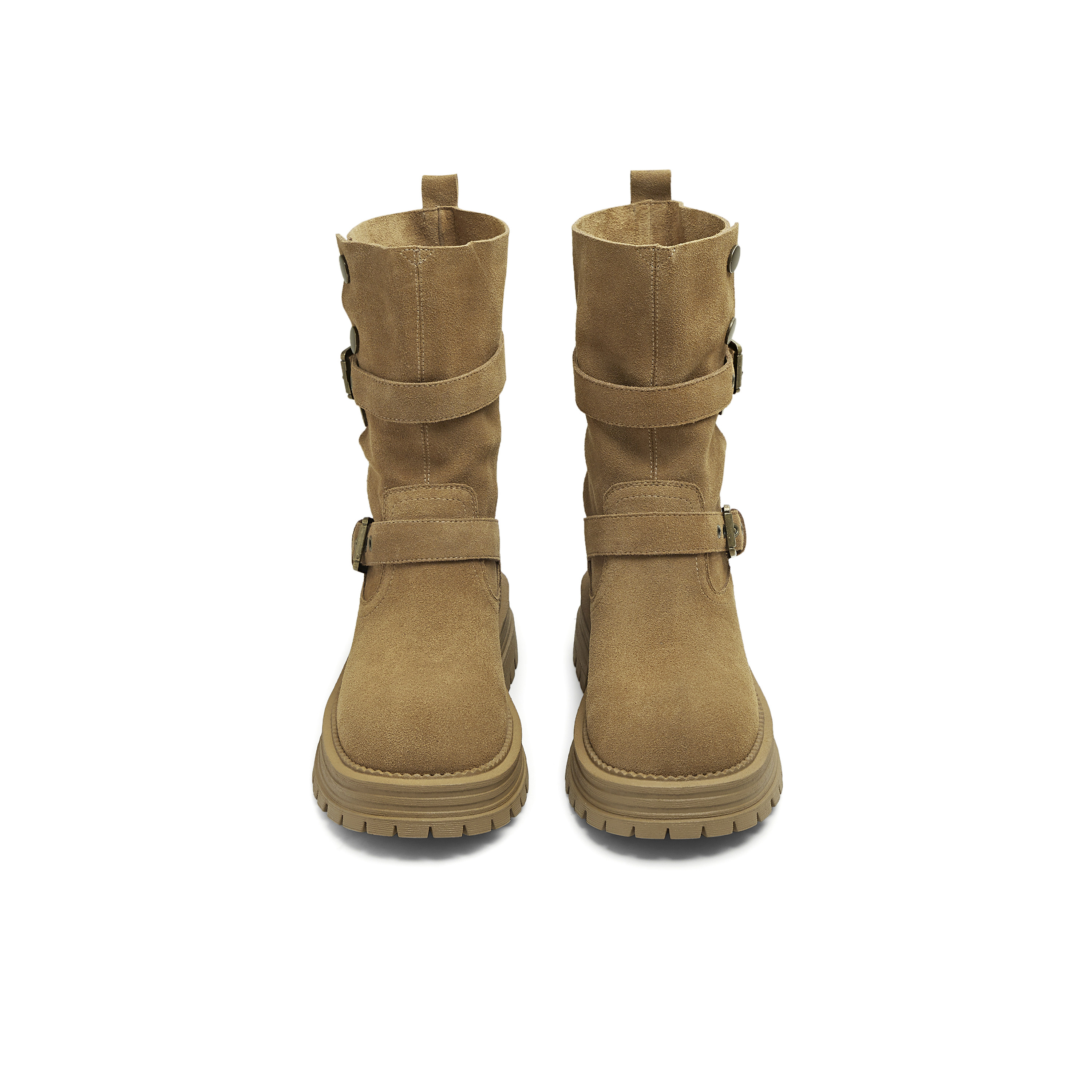 天美意2025冬新款复古厚底英伦风西部靴堆堆靴女骑士靴KXZ09DS5,淘宝优惠券,粉丝福利购,淘宝优惠卷