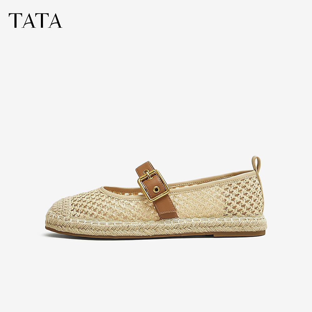 TATA/他她2025秋商场同款时尚休闲圆头女单鞋新款CWD01BQ5奥莱 - 图0