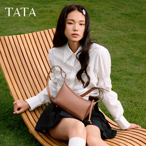 TATA他她休闲气质小方包女包包牛皮单肩包斜挎包秋季新款X3421AX5 - 图0