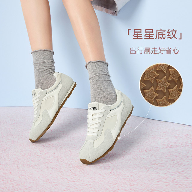 Baisitu 2025 spring new simple sports outdoor leisure training shoes flat heel women's casual shoes V0148AM5