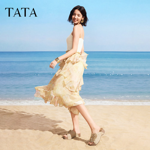 TATA他她海豚朵朵女鞋夏季新款女鞋百搭时尚厚底勃肯鞋CML09BT6 - 图2