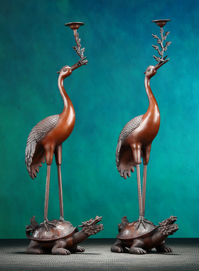 黄铜工艺品仙鹤摆件落地