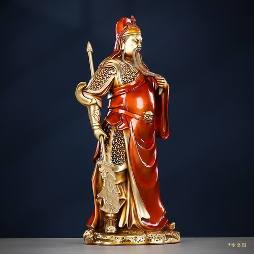 铜关公摆件商铺关公神像武财神爷武圣关公铜像客厅公司开业礼品 - 图2
