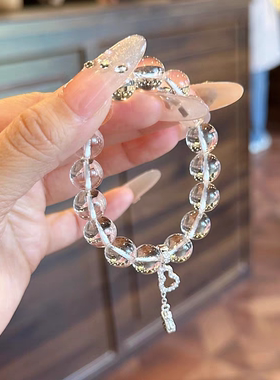 天然白水晶手链女轻奢高级转运福禄葫芦净体水晶手串闺蜜女友礼物