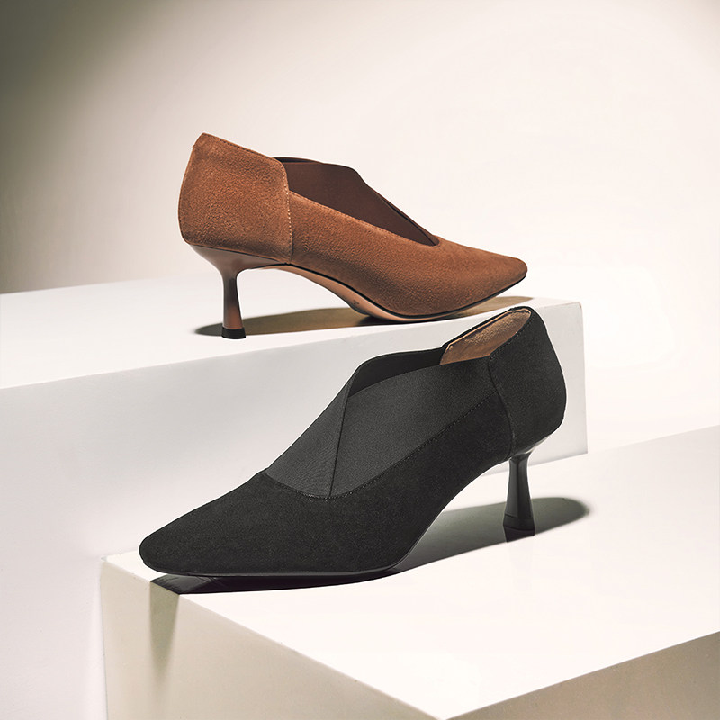 星期六深口单鞋新款优雅简约细跟通勤黑色百搭女鞋SSC3112271,淘宝优惠券,粉丝福利购,淘宝优惠卷