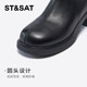 Saturday black fashion boots winter new thick-soled round-toe simple and elegant women's shoes SSC4116644