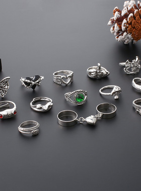 Cross border New Love Butterfly Joint Ring Women's rings Set