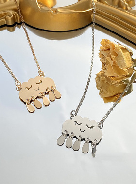 Cloud Raindrop Necklace with Female Personalized choker 项链