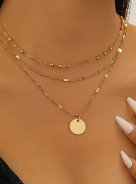 New three-layer pendant necklace women's collarbone chain 饰