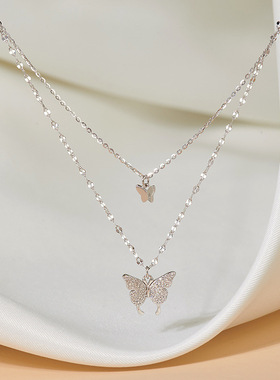 Double layered Necklace girl temperament collarbone chain 饰