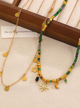 Girl Vintage beaded layered Necklace women bohemian choker