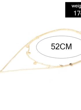 欧美锁骨链女双层个性月亮项链