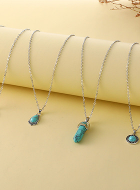 New woman Bohemian Necklace choker Set 新复古波西米亚项链女