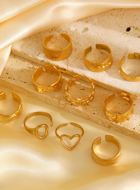 Open index finger wide face ring women's accessory宽面戒指