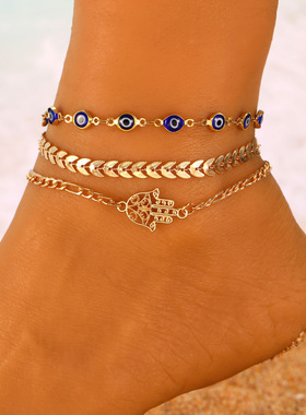 脚链Devil's Eye Foot Chain Jewelry Colorful Evil Eye anklet