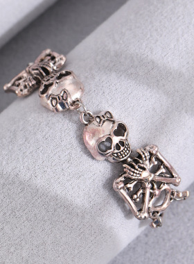 Halloween skull Hip Hop Fashion Men Women Skeleton Bracelet