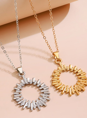 欧美太阳花小众饰品项链锁骨链