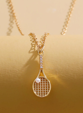 niche design clavicle chain punk New tennis racket necklace