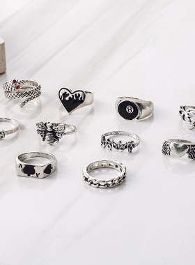 European American Knuckle rings Retro Ring set 欧美复古戒指