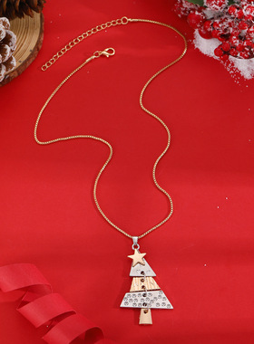 Christmas Tree Long Earrings Women's Party Carnival necklace