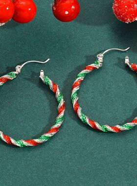 European American Christmas bell ball earrings decorations