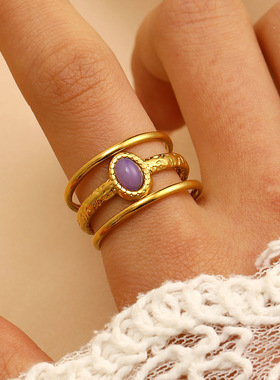 Exaggerated rings Women's Temperament Vintage emerald ring