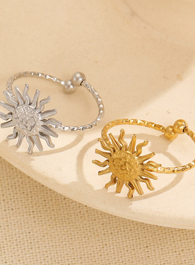 New Fashion Ring Women's Golden Sun Open Ring/Ring bracelet
