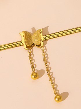 European  American butterfly pendant fringe necklace women