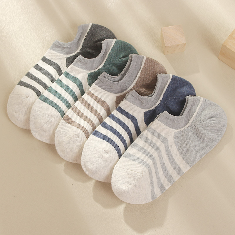 显莎旗舰店袜子男短袜夏季复古男袜低帮浅口船袜薄款吸汗透气棉袜运动袜休闲1