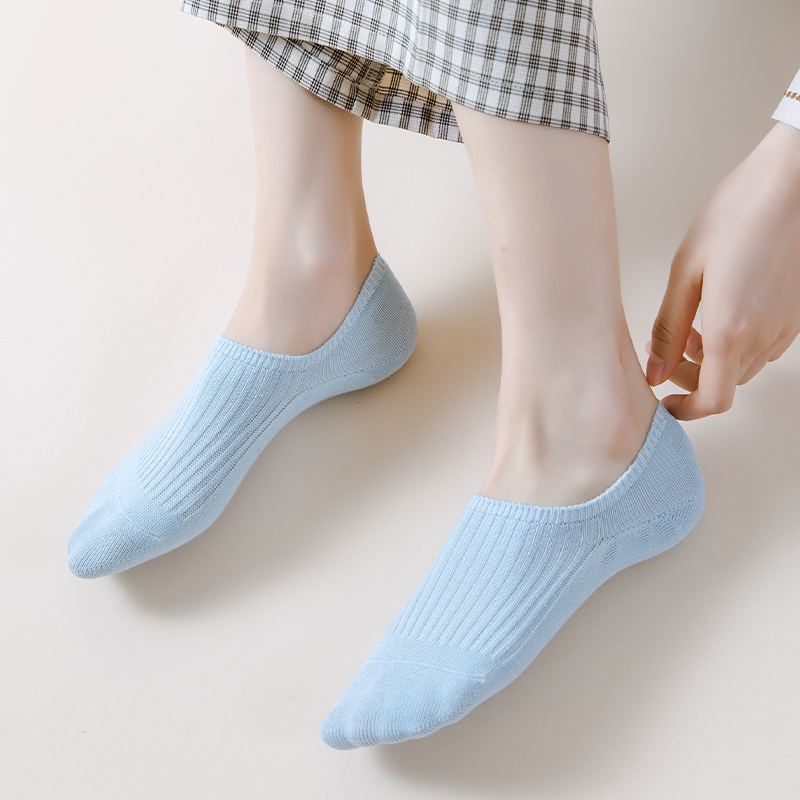 10双船袜女春秋薄款棉袜硅胶防滑不掉跟隐形袜运动浅口女短袜子