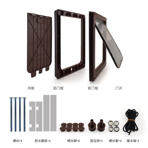 进口狗门宠物门洞 大狗专用进出门 玻璃门木门中大型自由出入狗窝 - 图1
