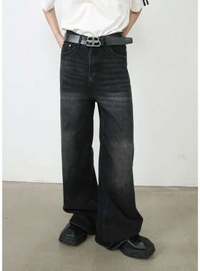 men's baggy jeans Man wide leg Pants牛仔裤男国潮痞帅韩版宽松