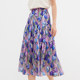 Cole Tier outlets commuting elegant women's floral romantic French pleated stitching A-line skirt mid-length skirt