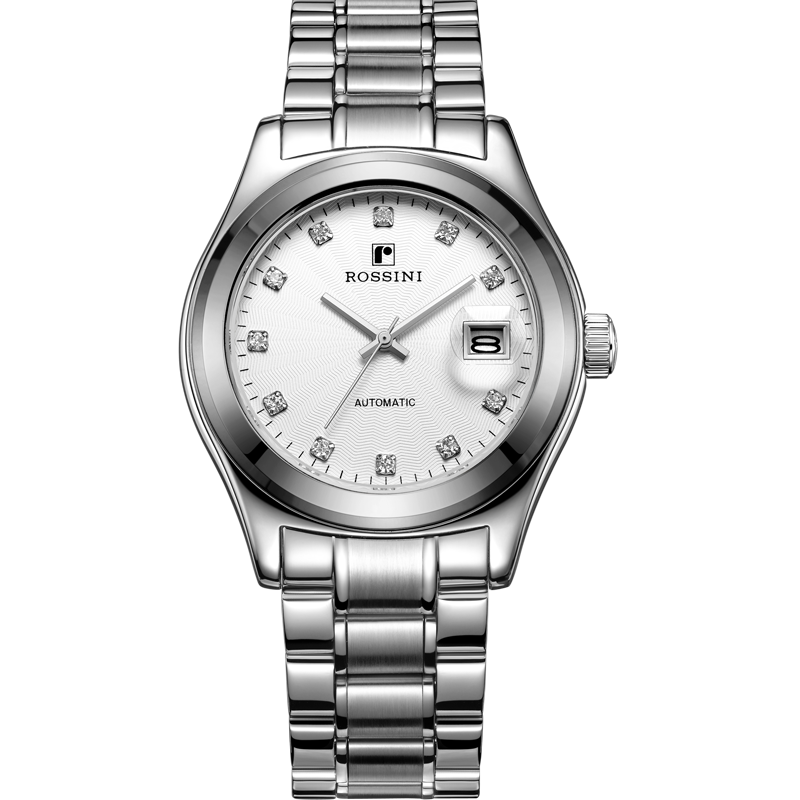 罗西尼手表男自动机械表钢带日历经典商务男士腕表专柜男表6367