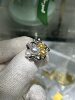 Wild seedless keshi multi-bead ring, about 4 7mm points, 18k natural diamonds