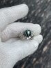 Blue and green rose style, round 9.83mm colorful Tahitian malachite green ring, heavy industry s925 cultivated diamond