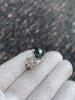 Blue and green rose style, round 9.83mm colorful Tahitian malachite green ring, heavy industry s925 cultivated diamond