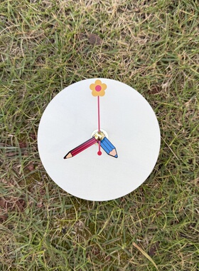 diy手工钟表自制钟面表盘教具空白板画全套机芯时钟挂钟可涂可画