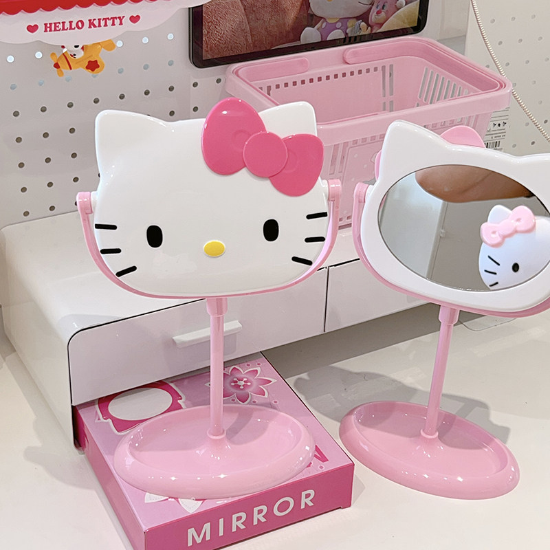 可爱猫咪桌面台式镜化妆桌化妆镜单面镜子立式少女心造型梳妆镜,淘宝优惠券,粉丝福利购,淘宝优惠卷