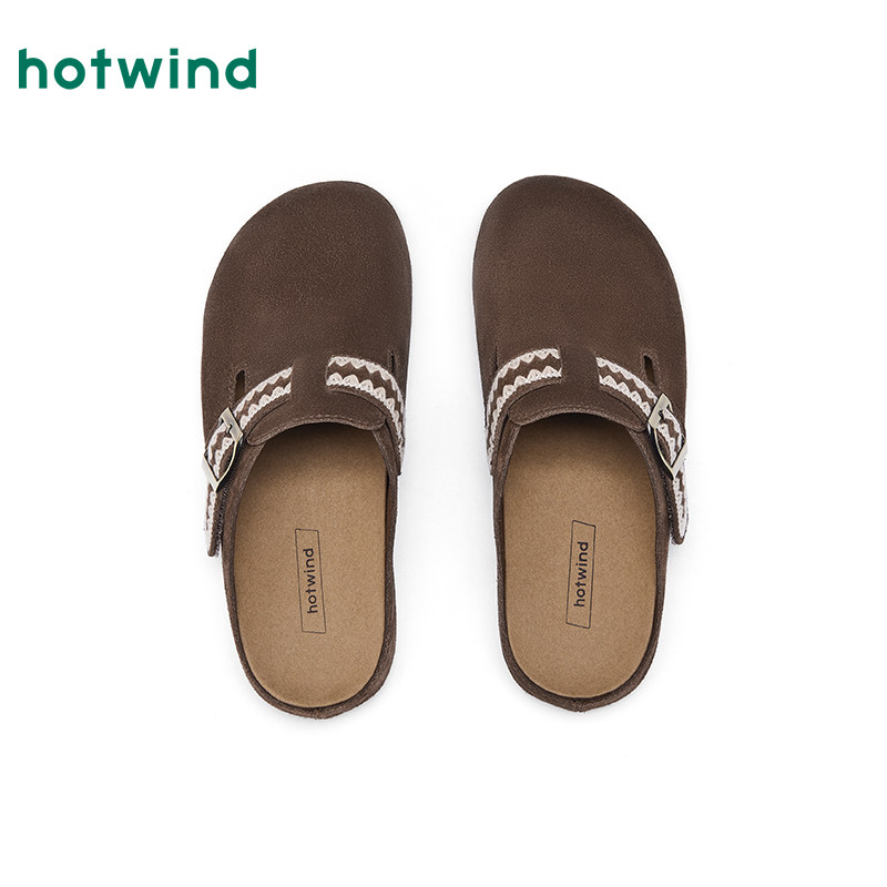 热风平底勃肯鞋女鞋2026年春季新款棕色复古包头拖可外穿休闲鞋子,淘宝优惠券,粉丝福利购,淘宝优惠卷