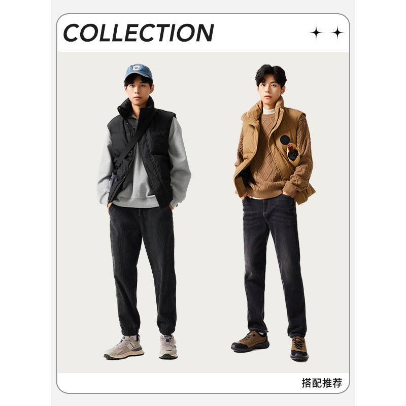 热风2023年冬季上衣男羽绒服加厚羽绒马甲立领无袖背心外套男,淘宝优惠券,粉丝福利购,淘宝优惠卷