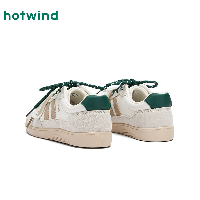 热风平底德训鞋女鞋2025年春季新款女士芭蕾风休闲鞋子运动板鞋,淘宝优惠券,粉丝福利购,淘宝优惠卷