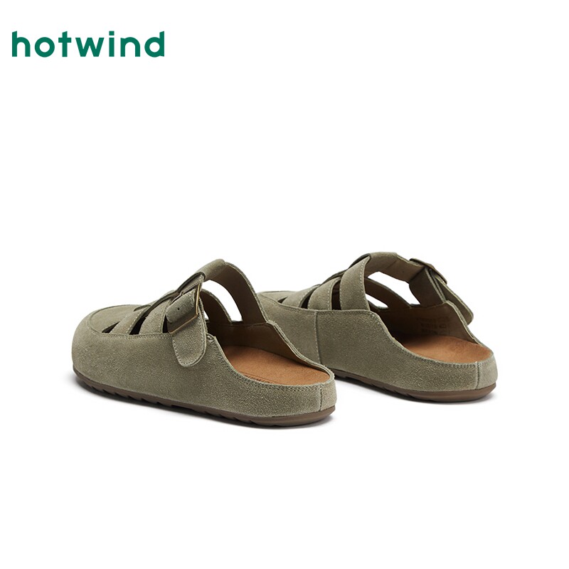 热风平底勃肯鞋女款2025年秋季新款复古灰色勃肯半拖户外轻便女鞋,淘宝优惠券,粉丝福利购,淘宝优惠卷