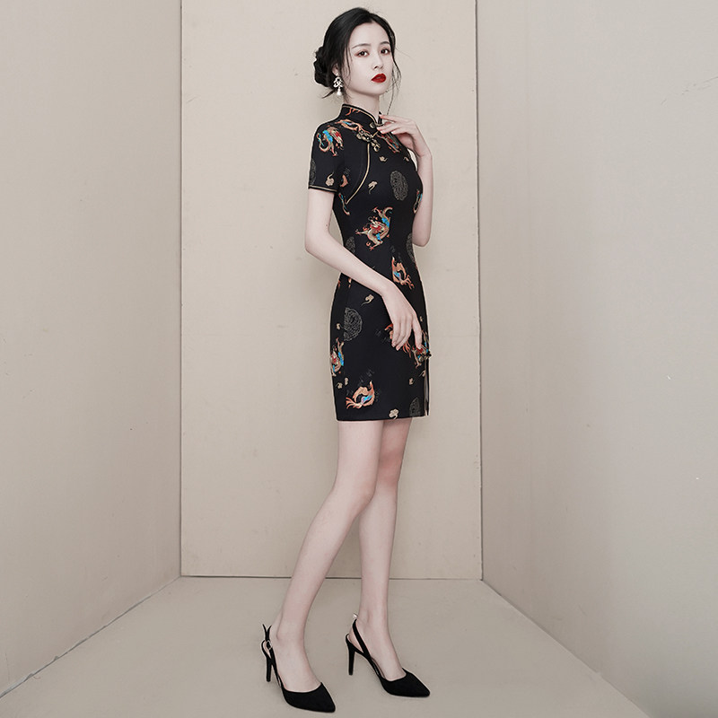 蚀骨旗袍中国风年轻款少女连衣裙 乐森尼旗袍