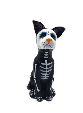 跨境直销万圣节Halloween鬼节树脂工艺品可爱小花猫狗摆件装饰品