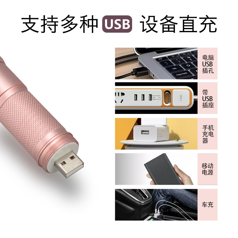 专业采耳手灯USB充电聚光可调方向可视掏耳朵工具套装挖耳朵神器