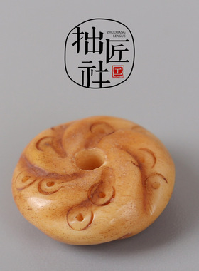 手工制牛骨咒点隔珠 文玩手串项链垫片配珠 手作diy配饰