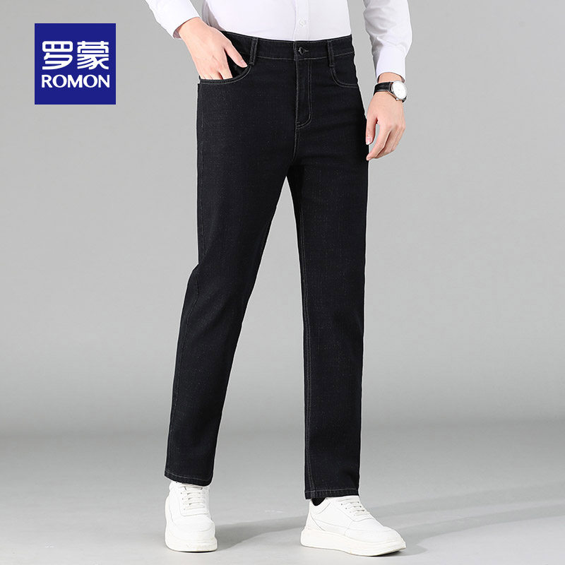 Romon 罗蒙 磨毛加厚修身 男式直筒休闲裤 双重优惠折后￥79包邮 3色可选